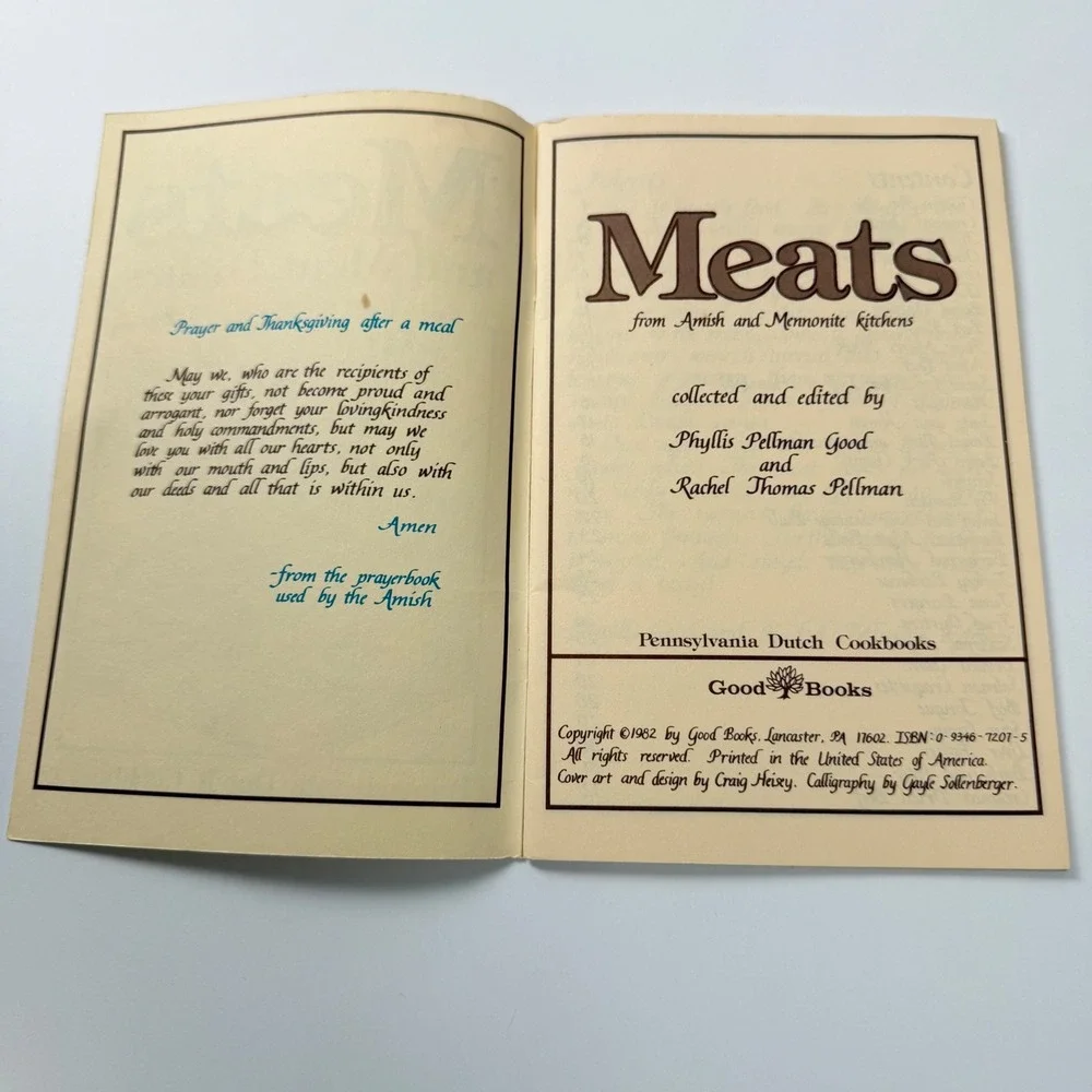 Vintage Meats & Meat Dishes Amish Mennonite Cookbook 1982 PA Dutch‎